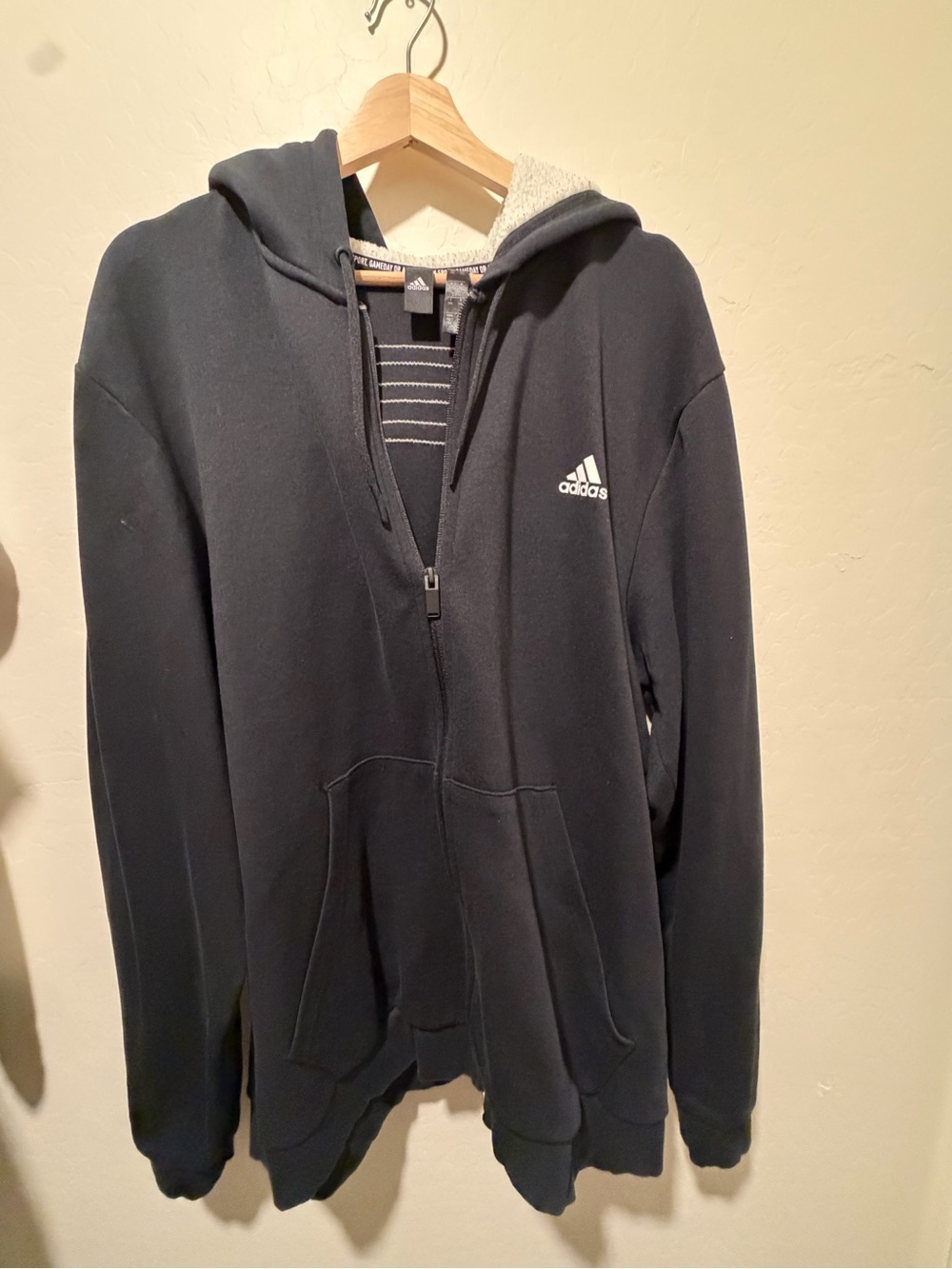 adidas Black Full-Zip Hooded Sweatshirt